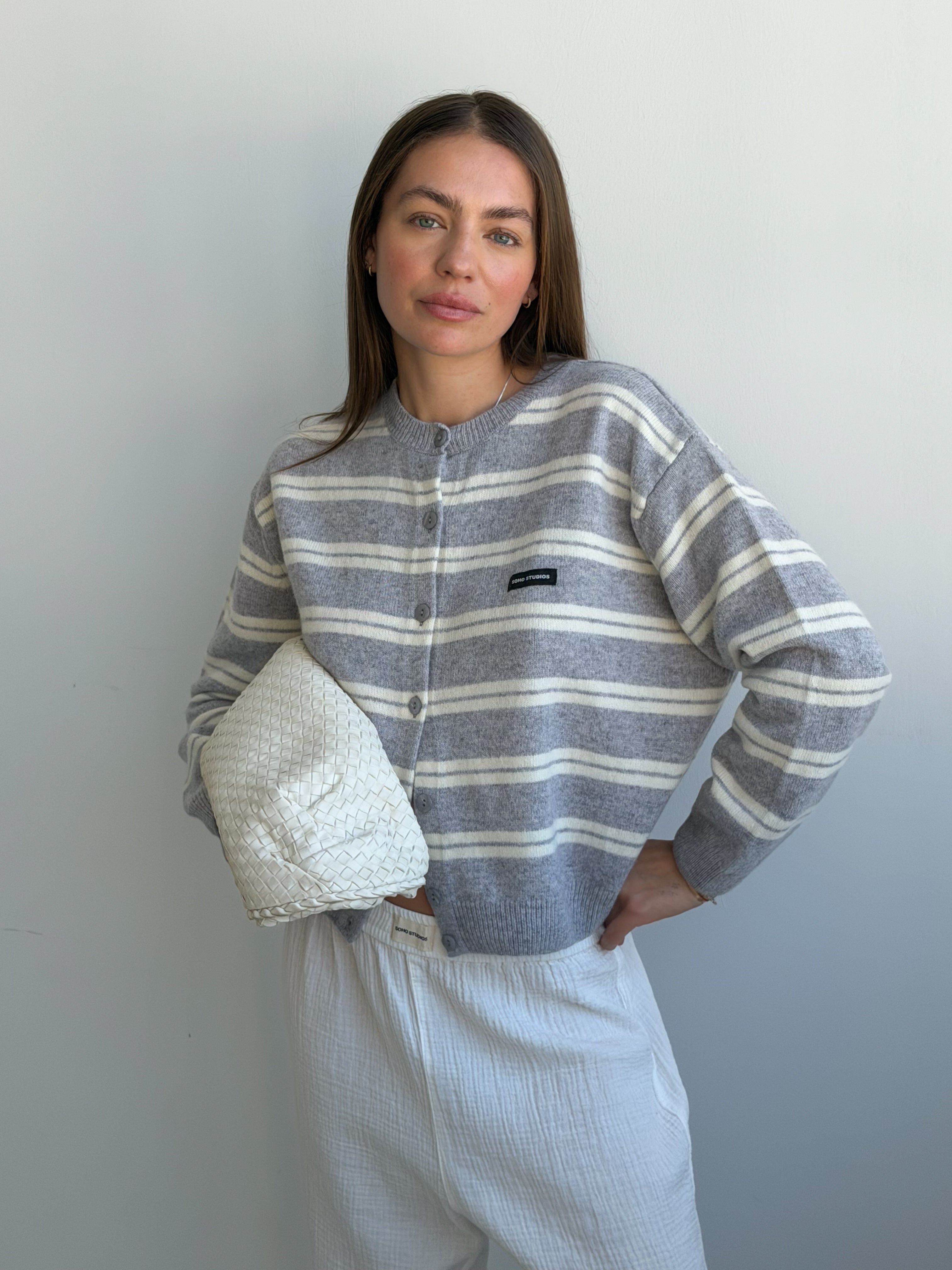 ZOE CARDIGAN grey melange I butter