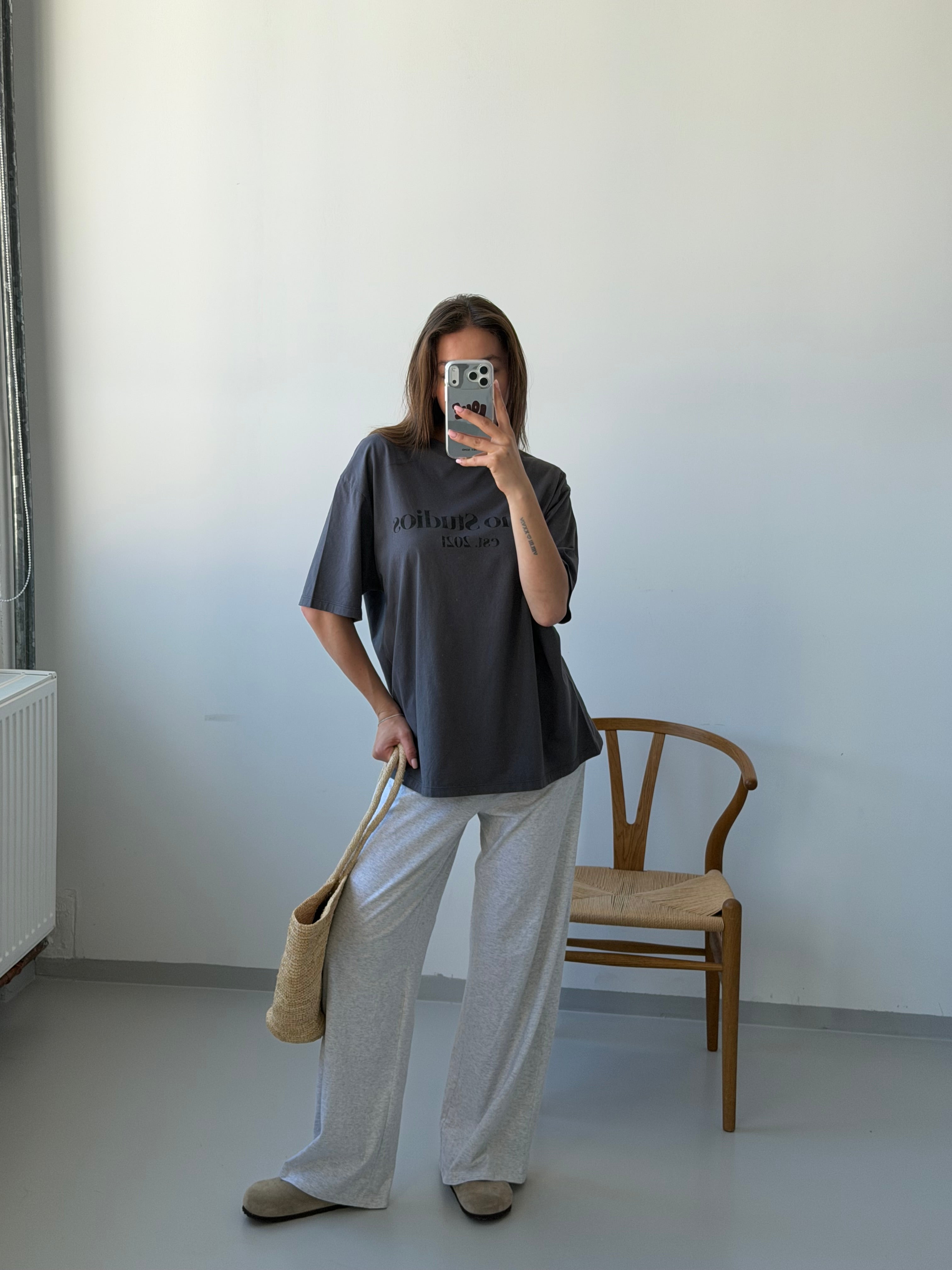 SOHO STUDIOS LIGHT JERSEY T-SHIRT washed black