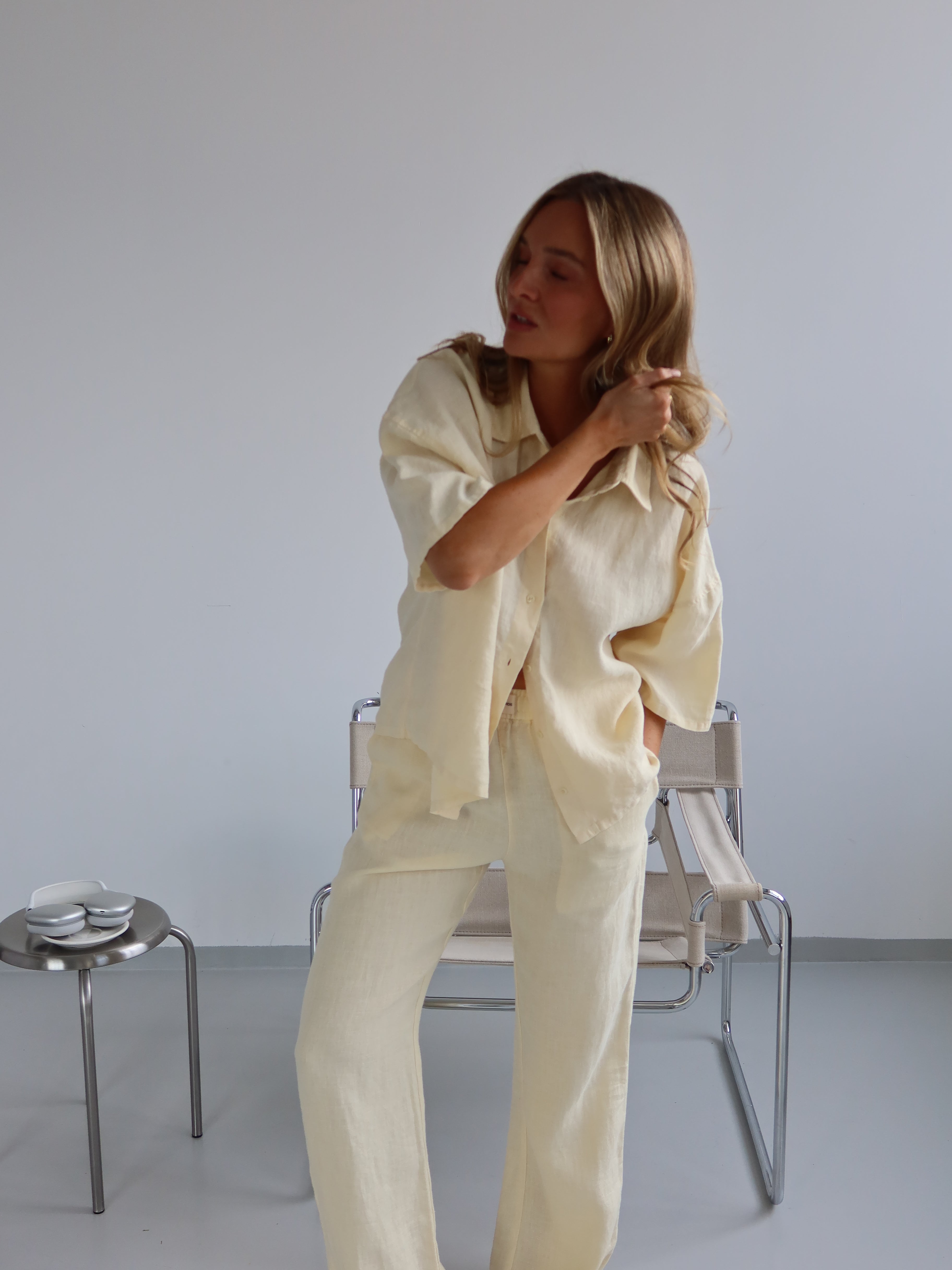 SOHO STUDIOS SIENNA LINEN PANTS butter yellow