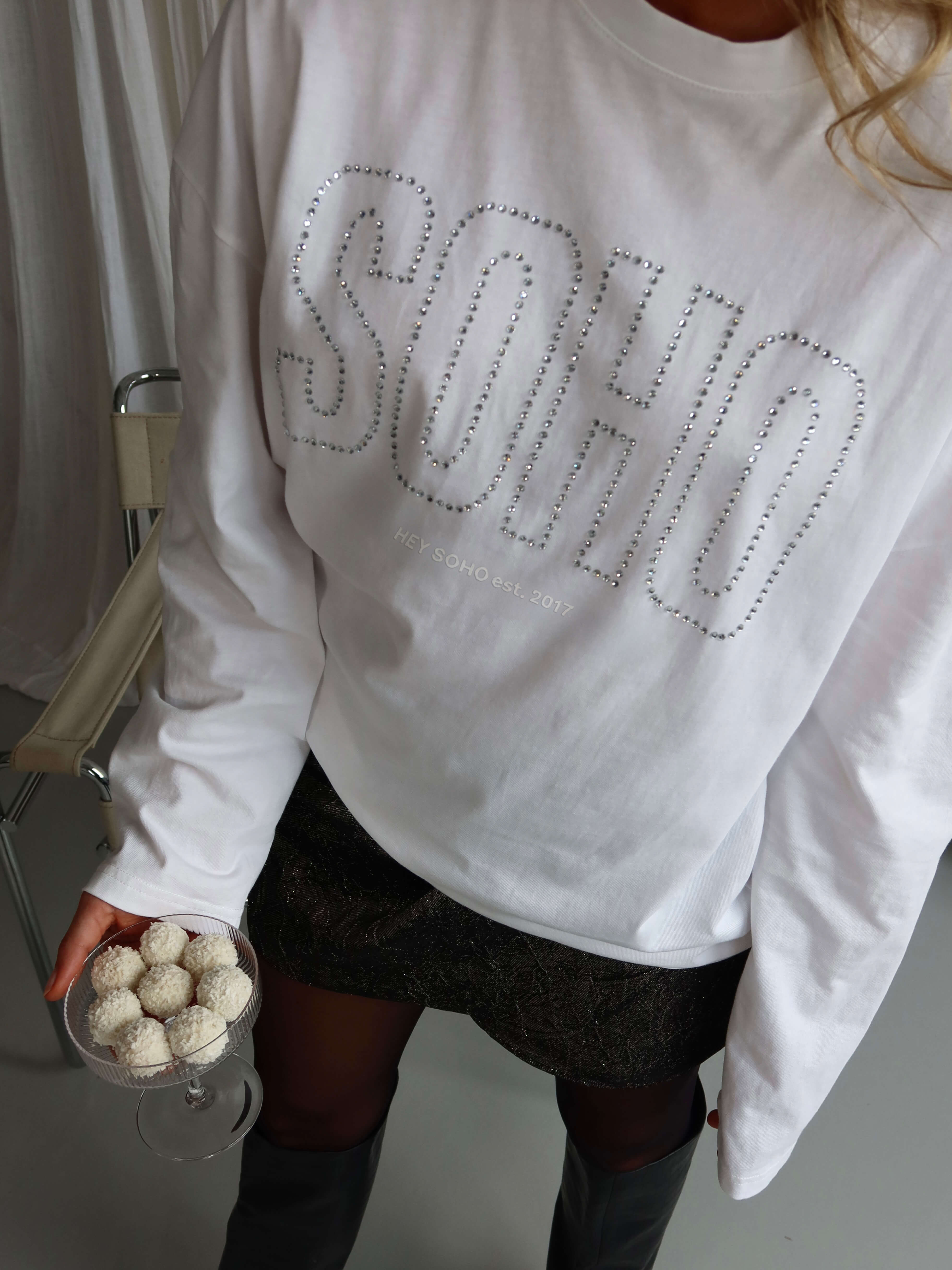 SOHO RHINESTONE Longsleeve offwhite