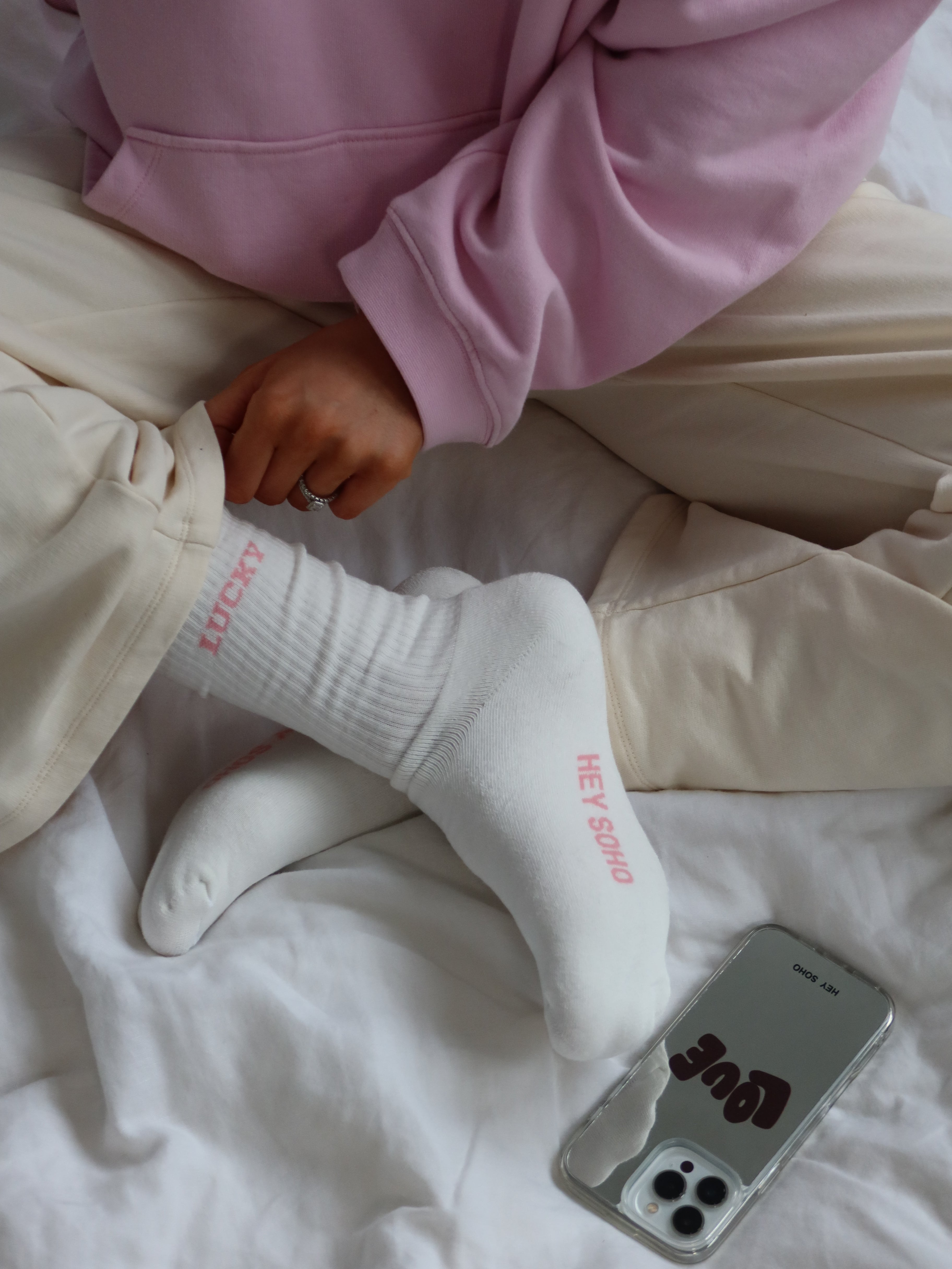 HEY SOHO LUCKY Socken offwhite I blush
