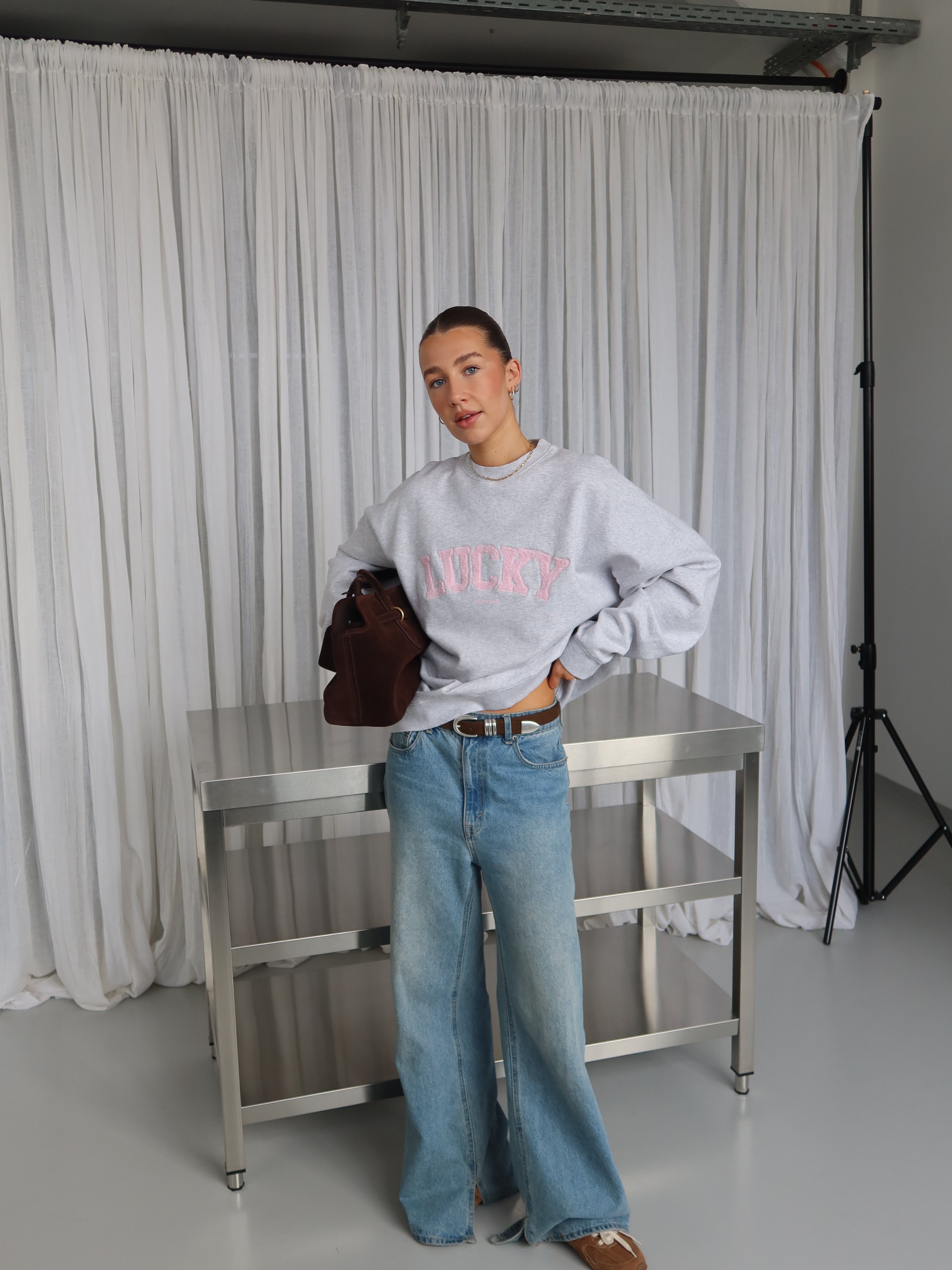 LUCKY SWEATSHIRT light grey melange