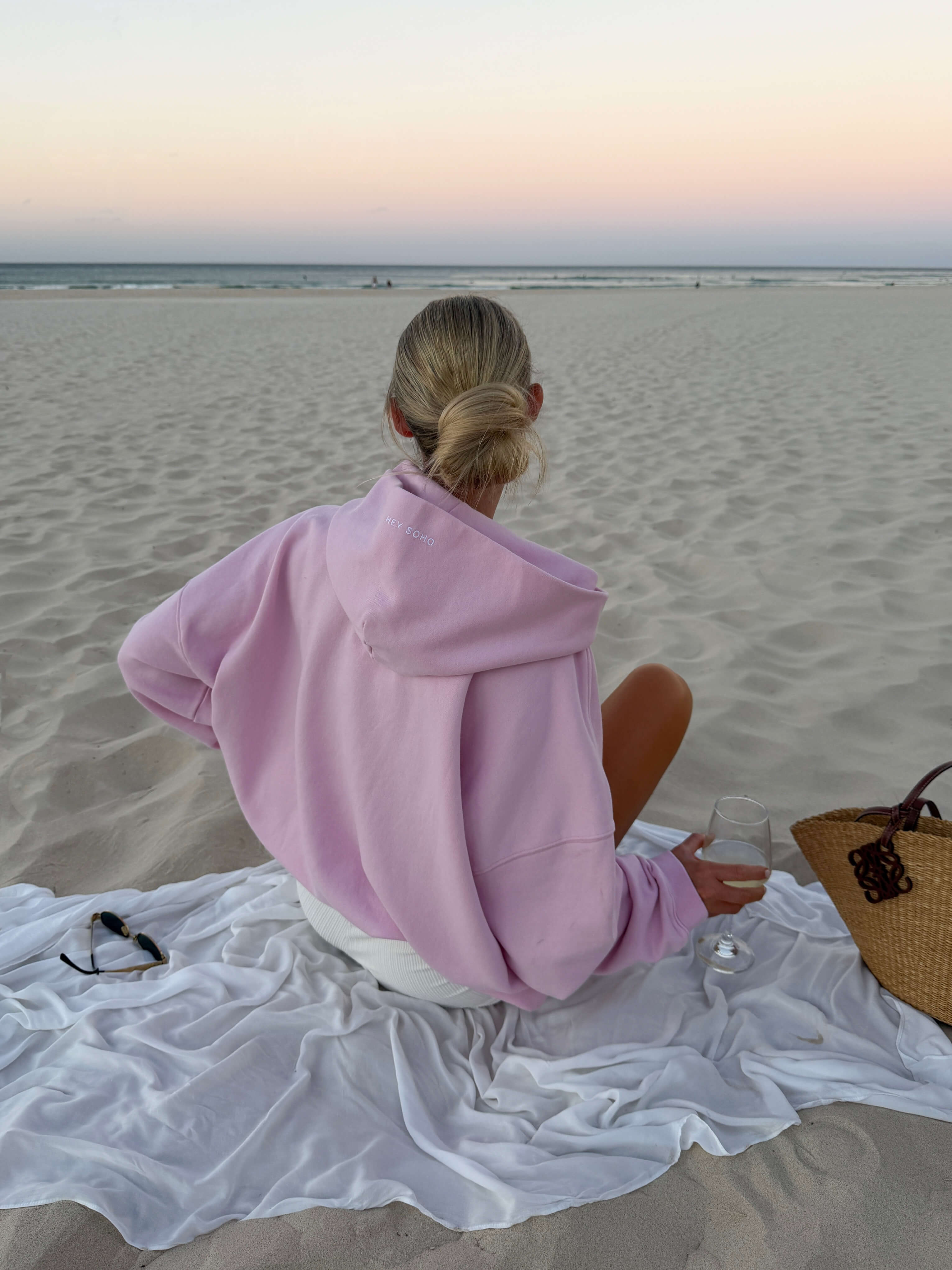 LOVE YOURSELF HOODIE blush