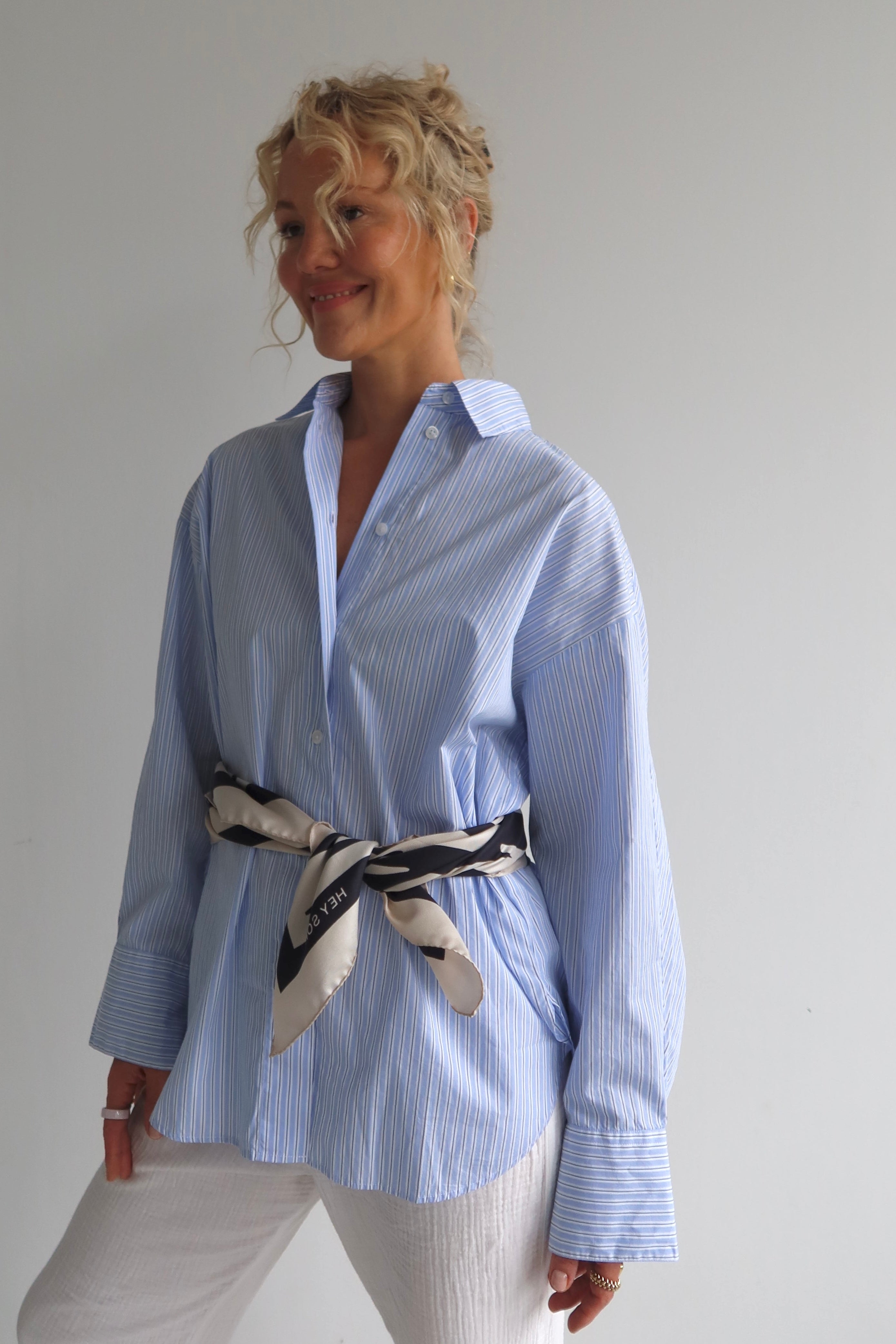 ELISA BLUE STRIPE BLOUSE