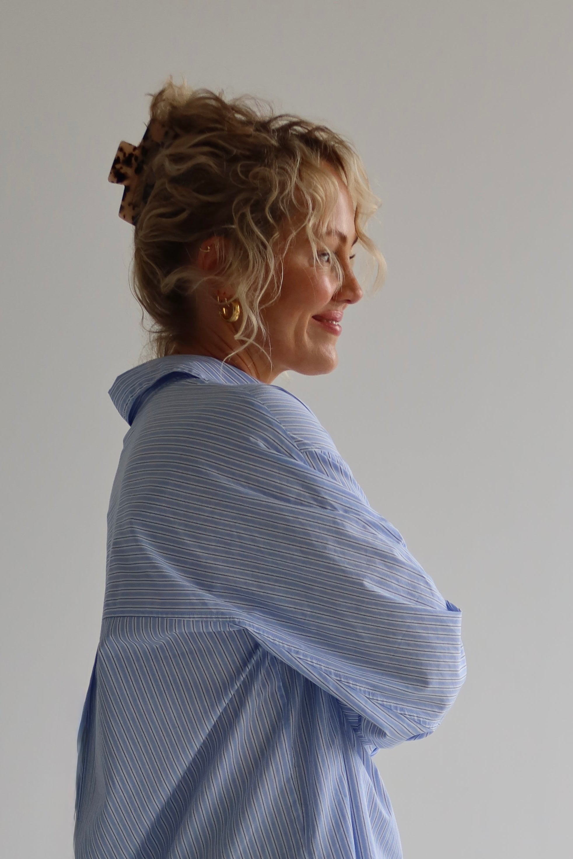 ELISA BLUE STRIPE BLOUSE