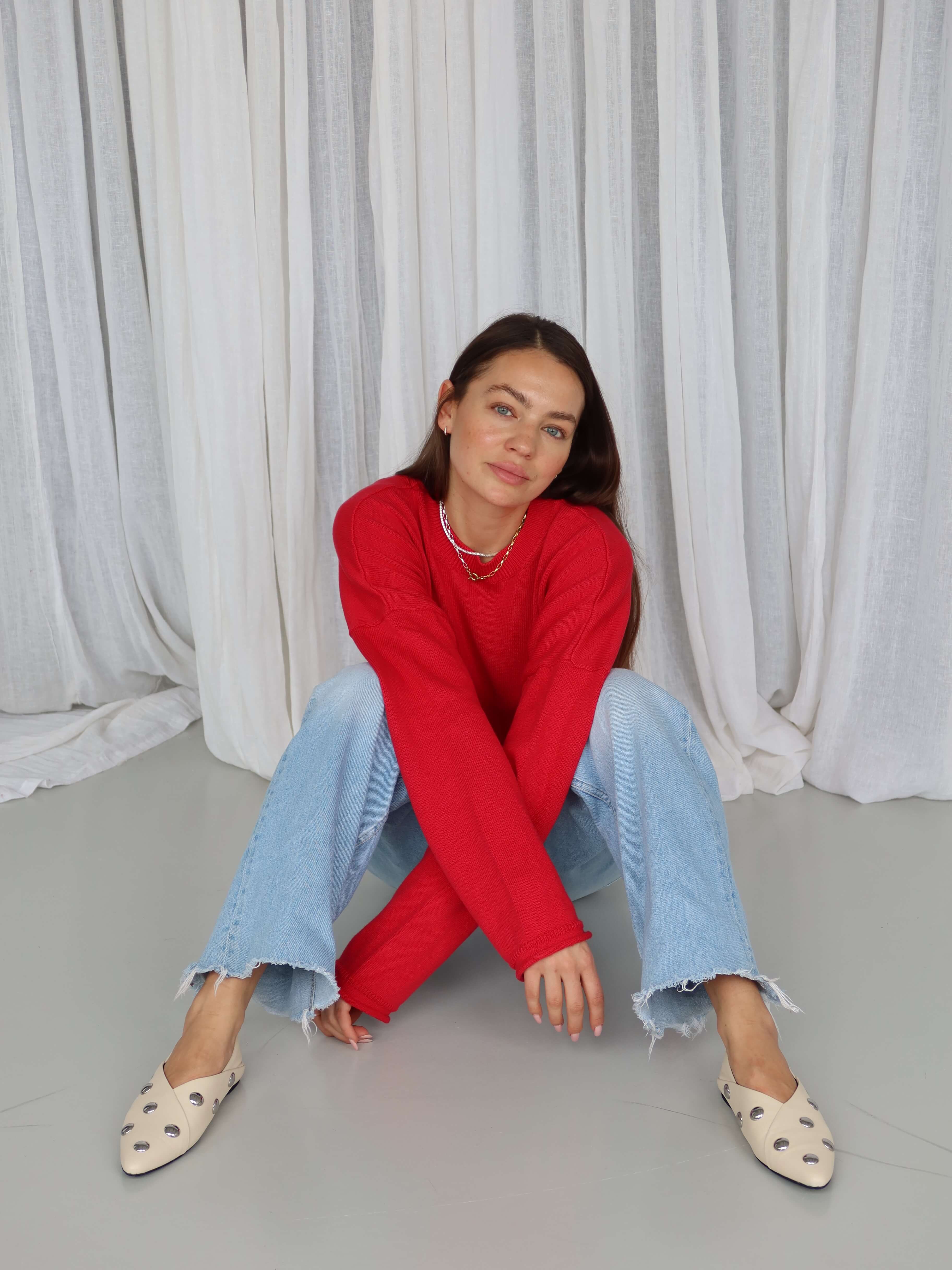 AMELIE CREWNECK red