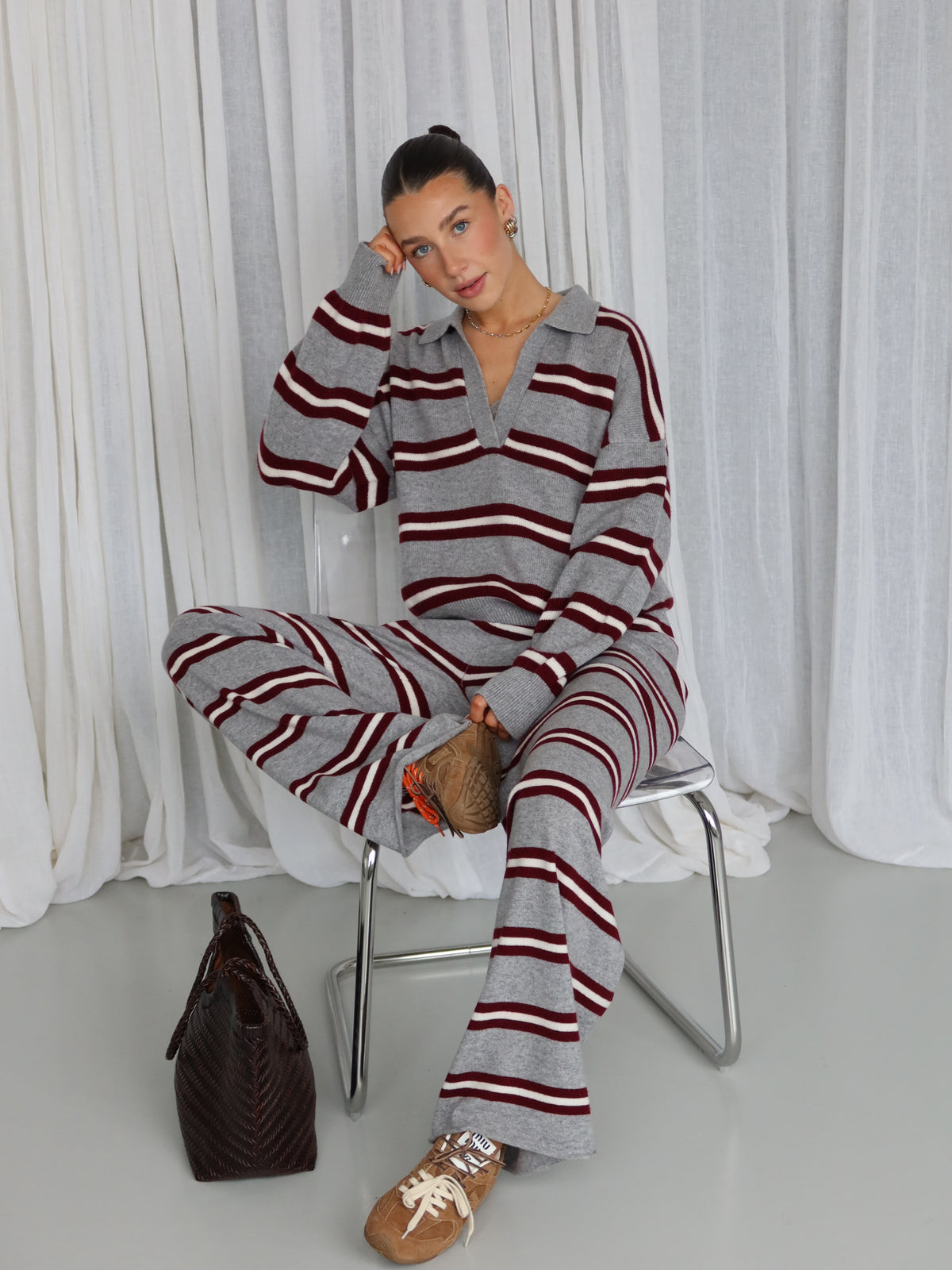 LORENA CASHMERE POLO multi stripe