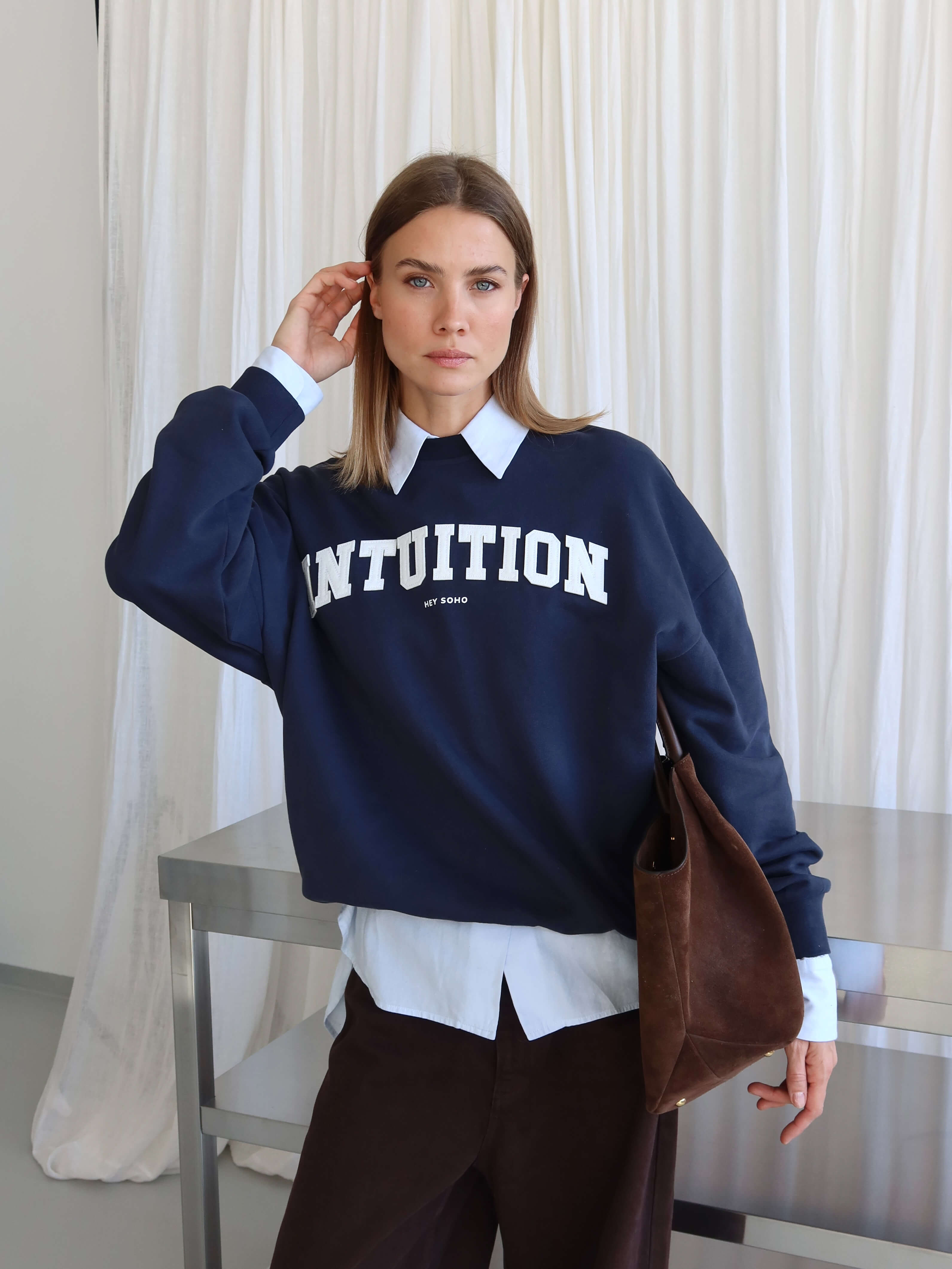 INTUITION Sweater midnight | white