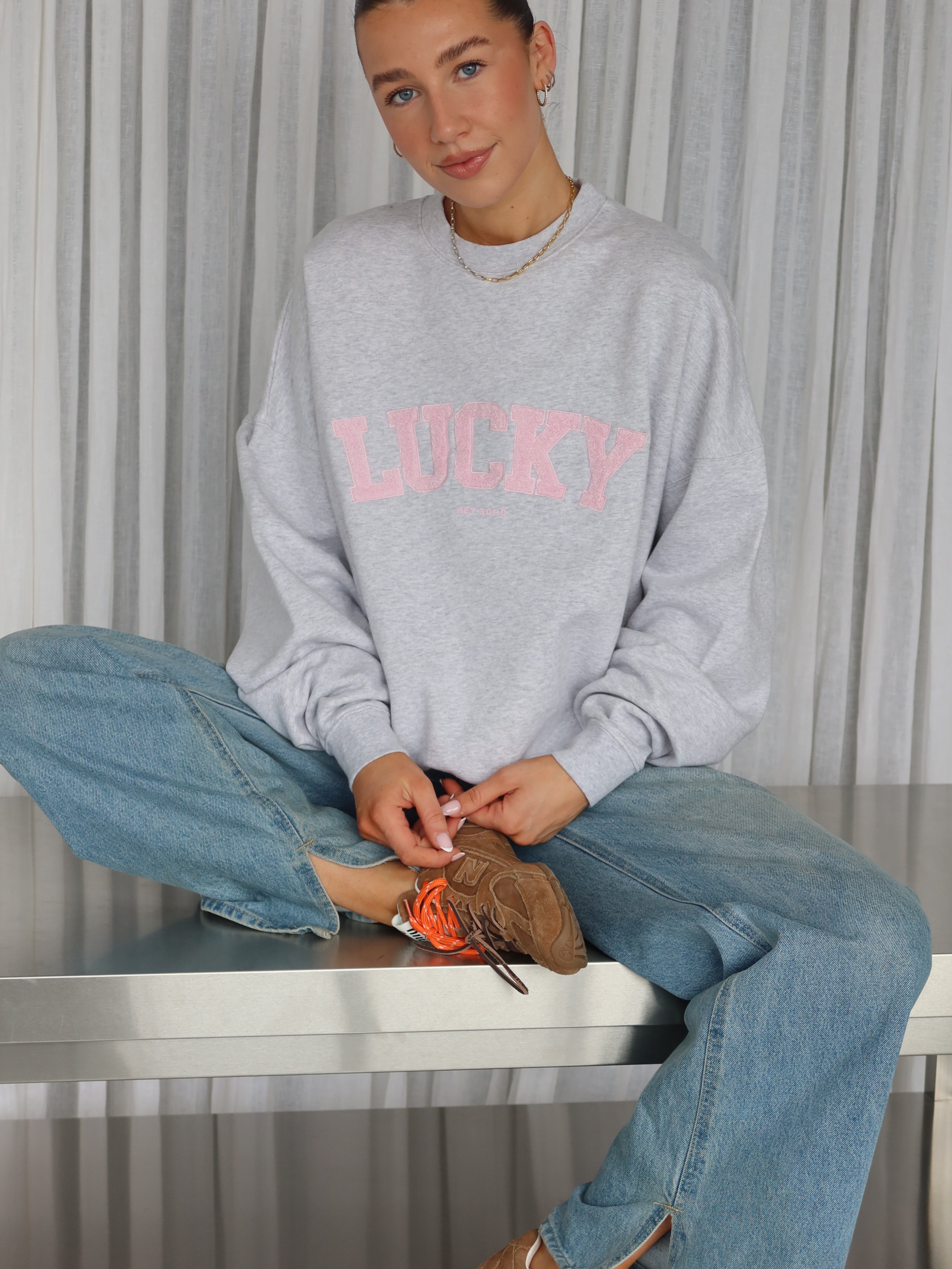 LUCKY SWEATSHIRT light grey melange