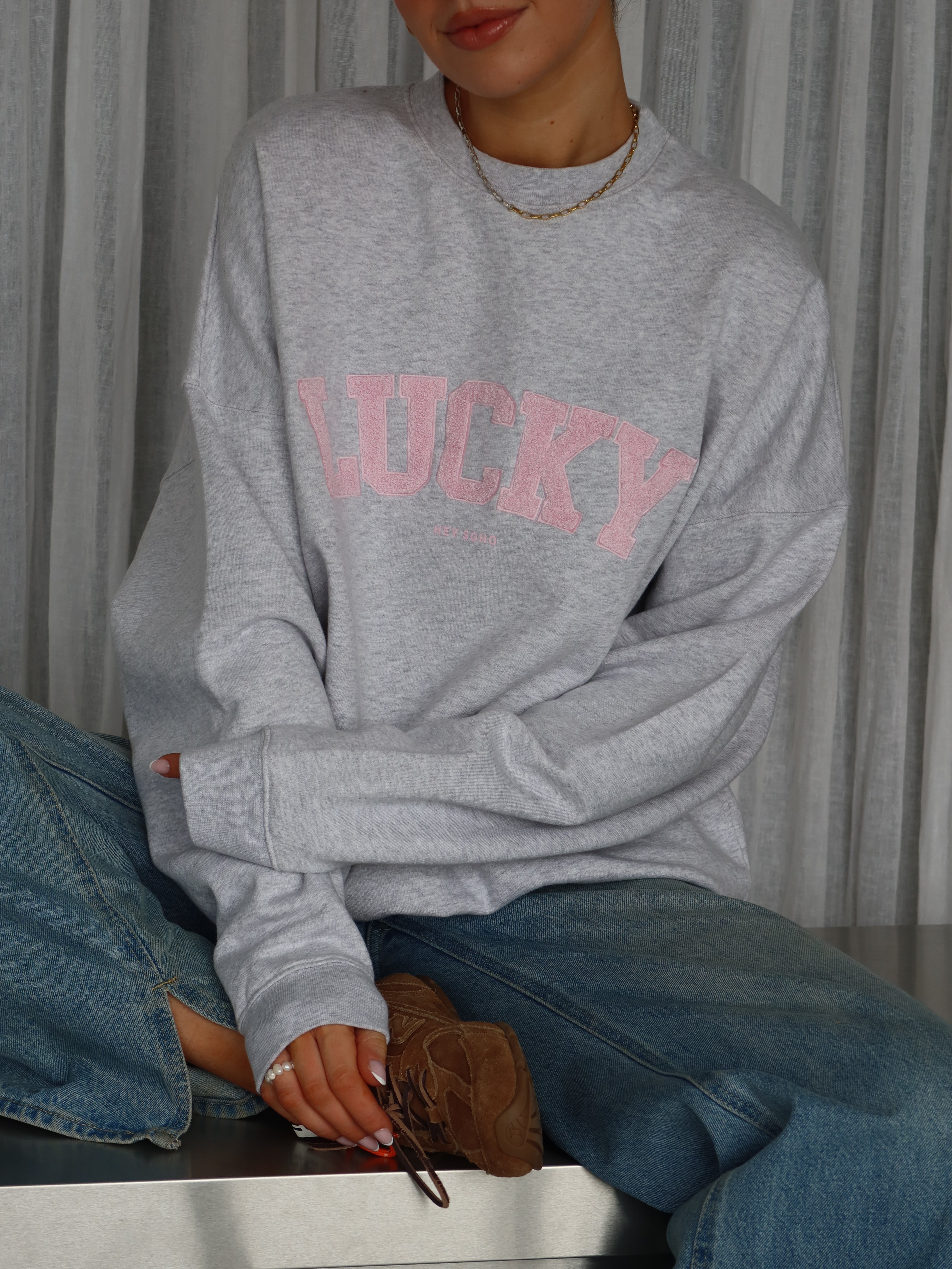 LUCKY SWEATSHIRT light grey melange
