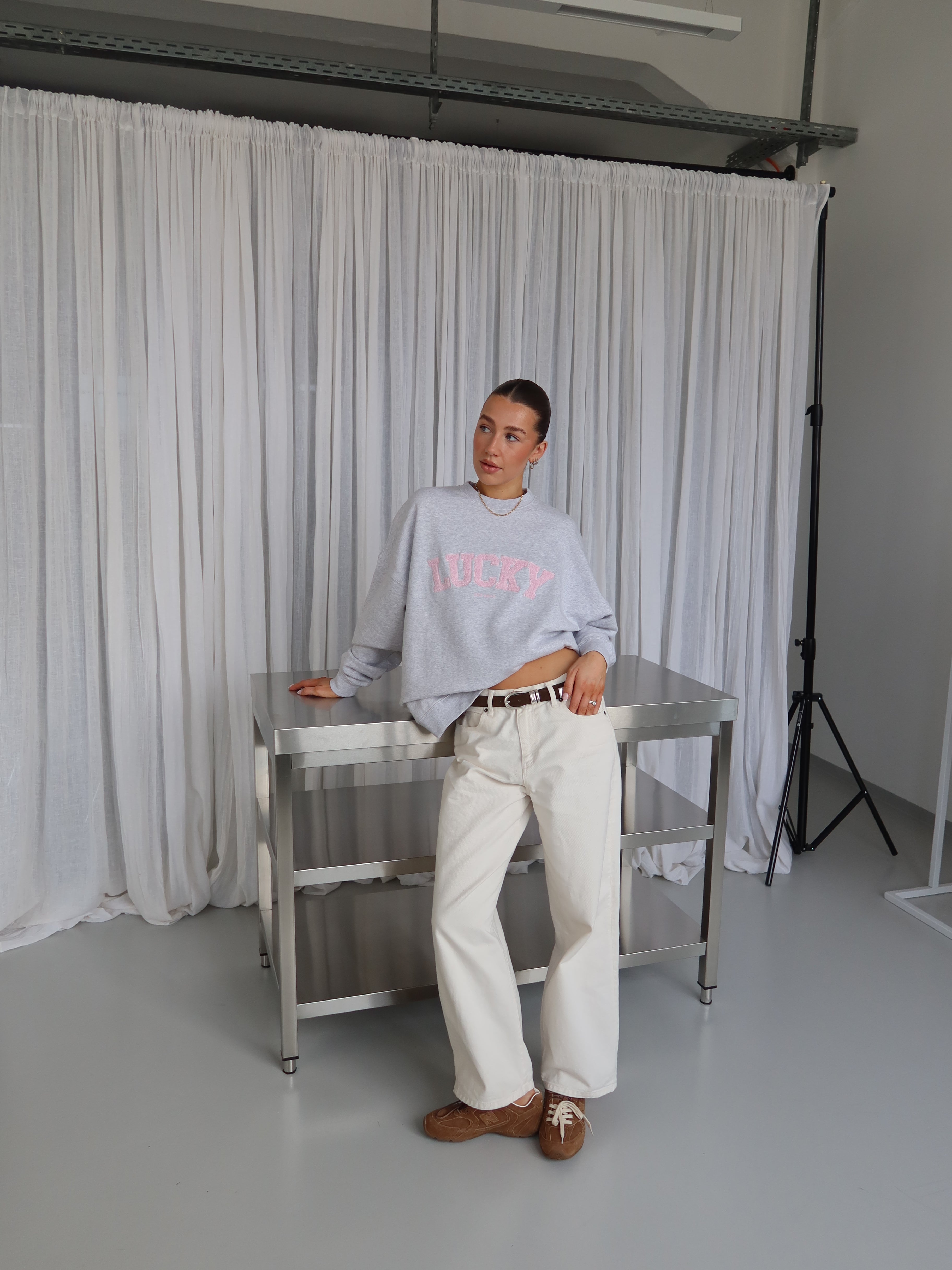 LUCKY SWEATSHIRT light grey melange