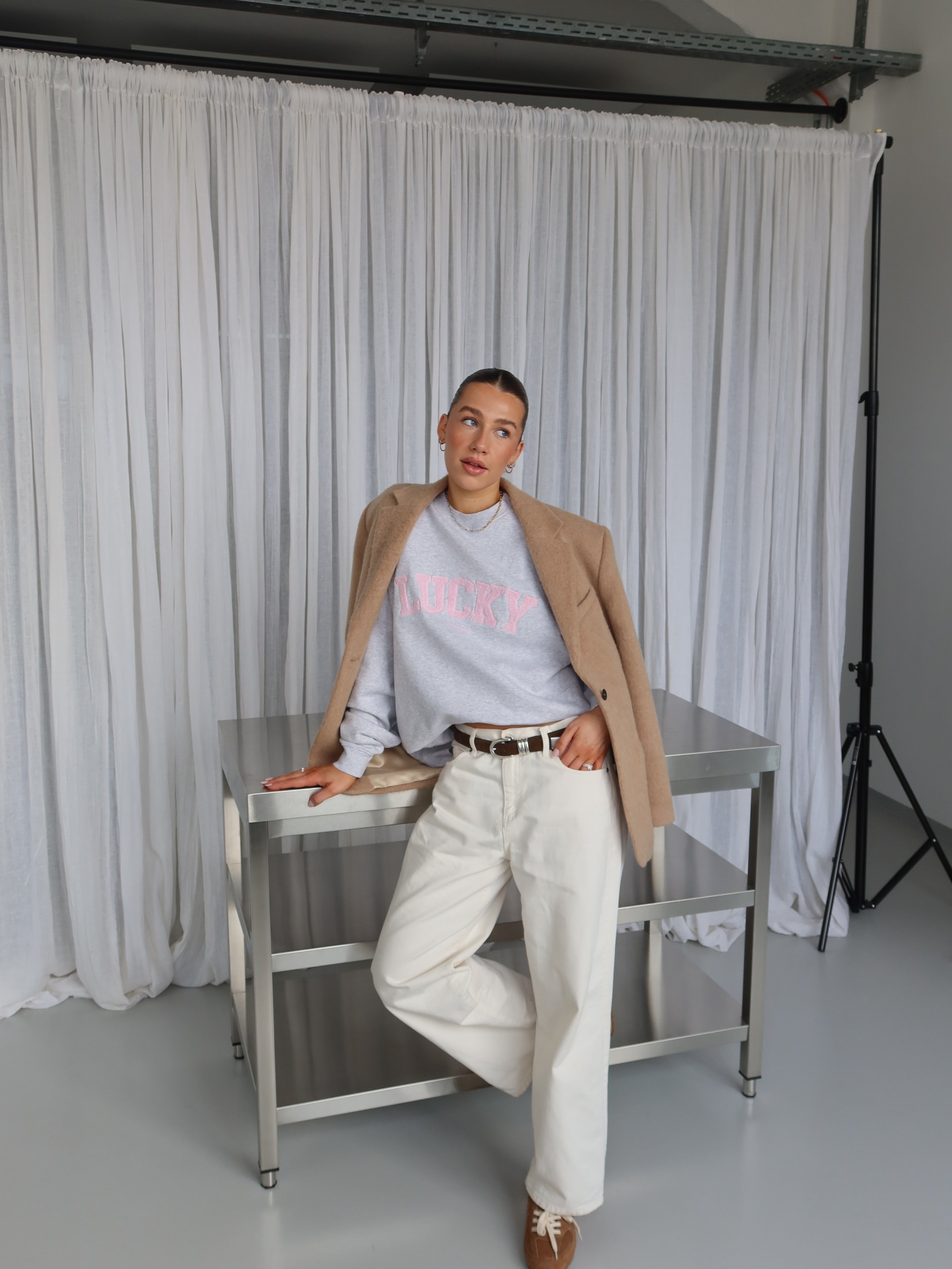 LUCKY SWEATSHIRT light grey melange