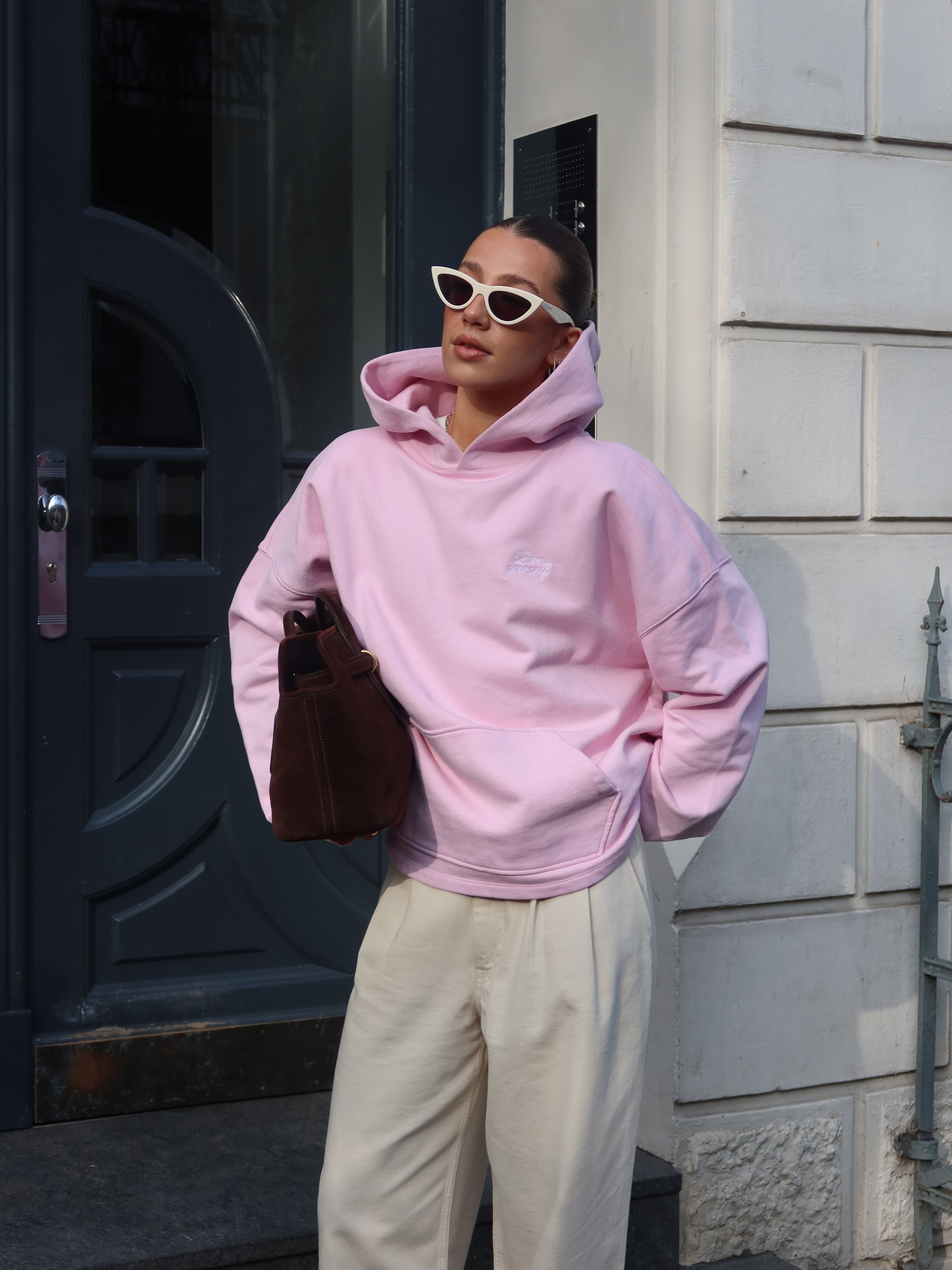 LOVE YOURSELF HOODIE blush