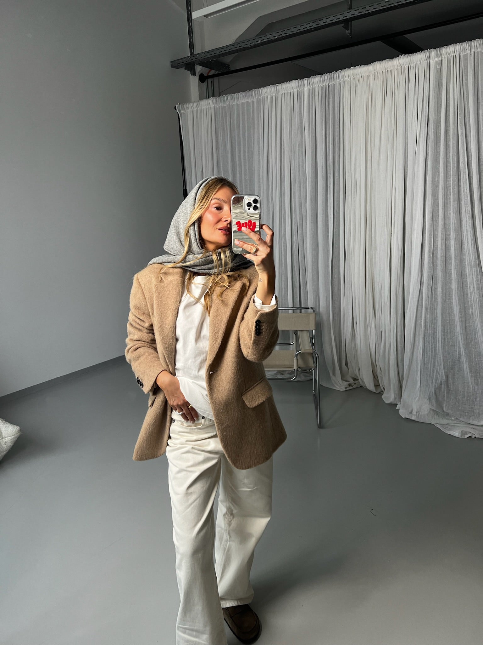 TAYA Cashmere Scarf grey melange