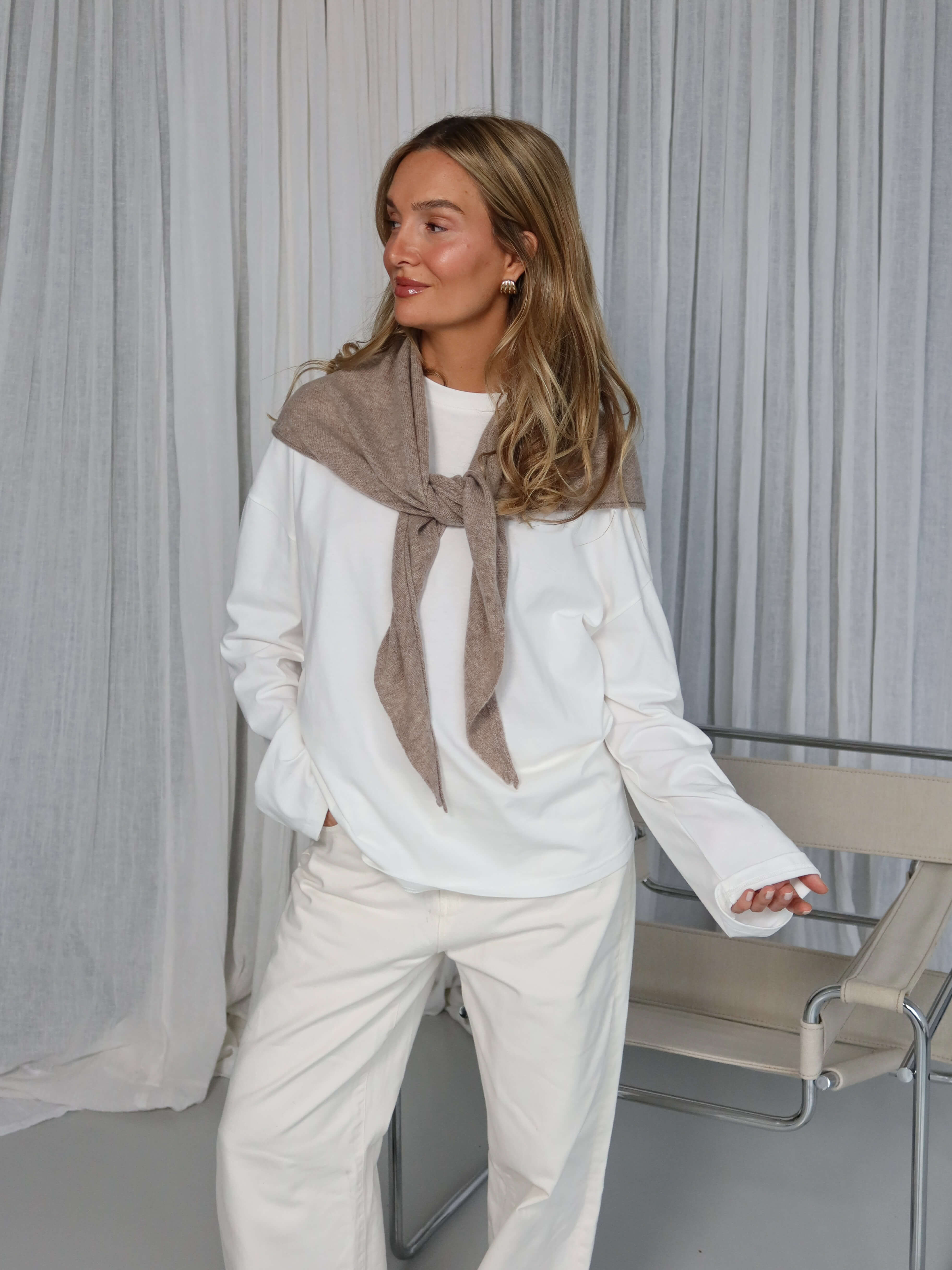 TAYA Cashmere Scarf beige melange